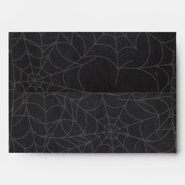 Halloween Chalk Spider Web Invitation Envelope (Back (Top Flap))