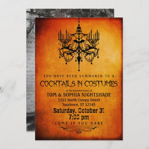 Halloween Chandelier  Custom Photo Party Invitation