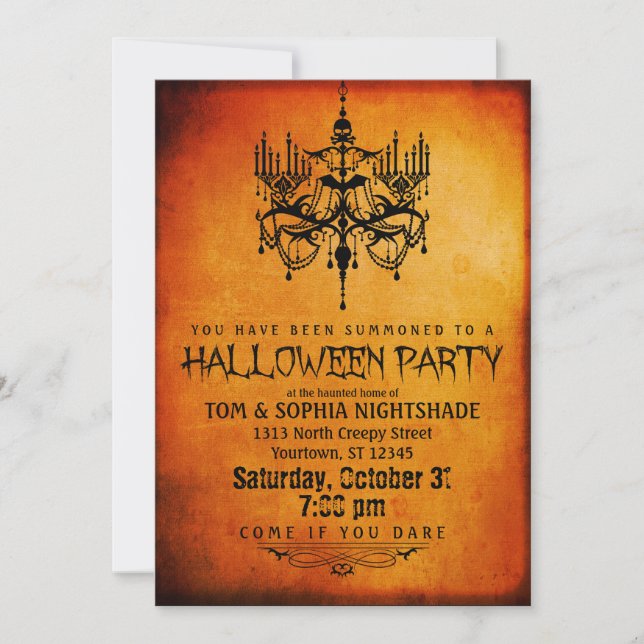 Halloween Chandelier Party Invitation (Front)