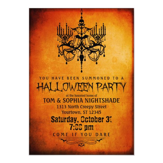 halloween chandelier party invitation zazzle com
