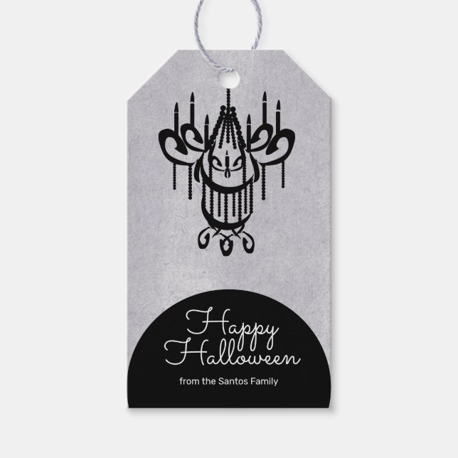 Halloween Chandelier Tombstone Gift Tags (Front)