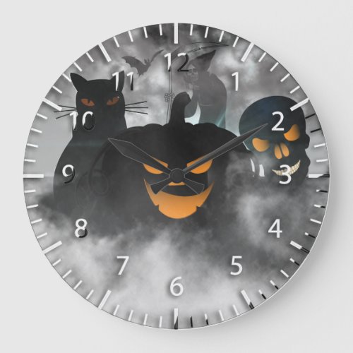 Halloween Characters and Icons Round Wall Clock