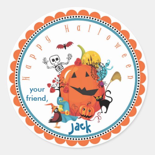 Halloween Characters Goodie Bag Stickers
