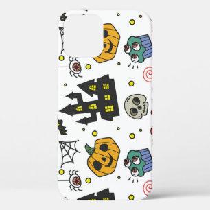 Halloween Characters: Whimsical Seamless Pattern iPhone 12 Case