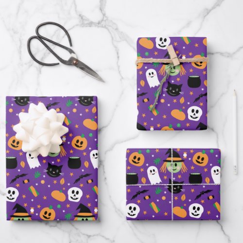 Halloween Characters Wrapping Paper Sheets