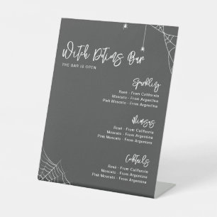 Halloween Charcoal Gray Bridal Shower Bar Pedestal Sign