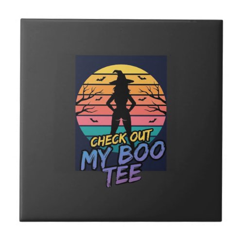 Halloween Check Out My Boo Tee Design_1 Ceramic Tile