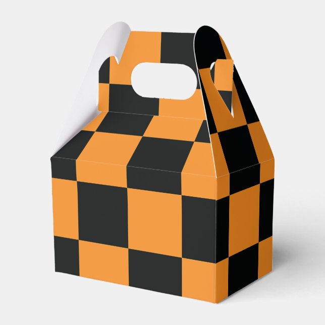 Halloween Checkers Pattern Favor Boxes (Front Side)