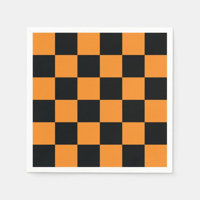 Halloween Checkers Pattern Napkins (Front)