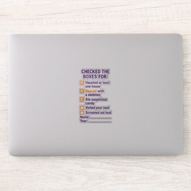Halloween Checklist Checked Boxes Spooky To-Do Sticker (Computer)