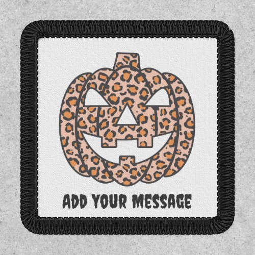 Halloween Cheetah Print Jack O Lantern Patch