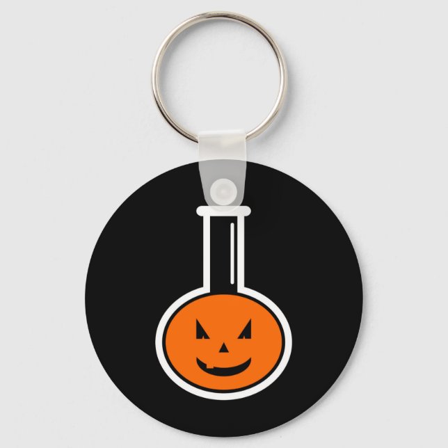 Halloween Chemistry Pumpkin Keychain (Front)
