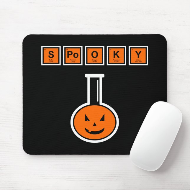 Halloween Chemistry Spooky Pumpkin Mouse Pad (With Mouse)