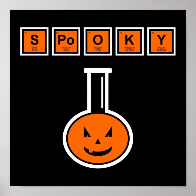 Halloween Chemistry Spooky Pumpkin Poster (Front)