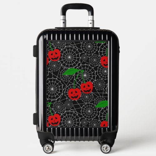 halloween cherry spiderweb psychobilly rockabilly  luggage