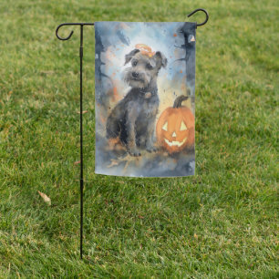 Halloween Chesapeake Bay Terrier With Pumpkins Garden Flag