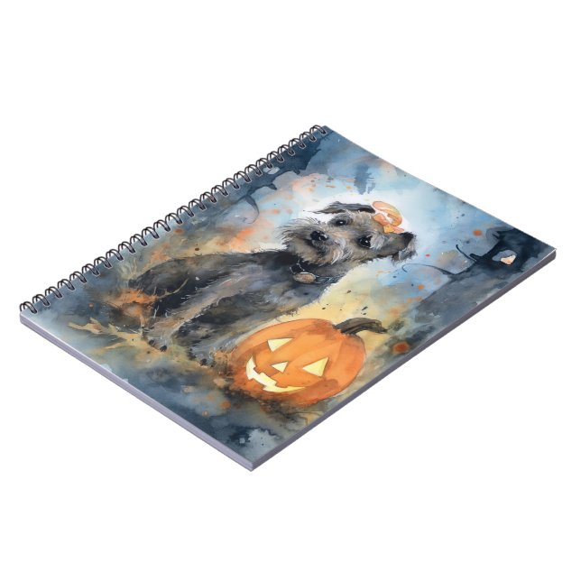 Halloween Chesapeake Bay Terrier With Pumpkins Notebook (Left Side)