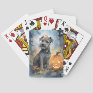 Halloween Chesapeake Bay Terrier With Pumpkins Poker Cards