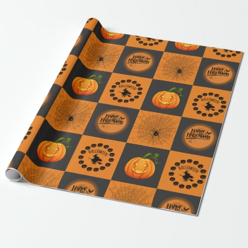 Halloween Chessboard Wrapping Paper