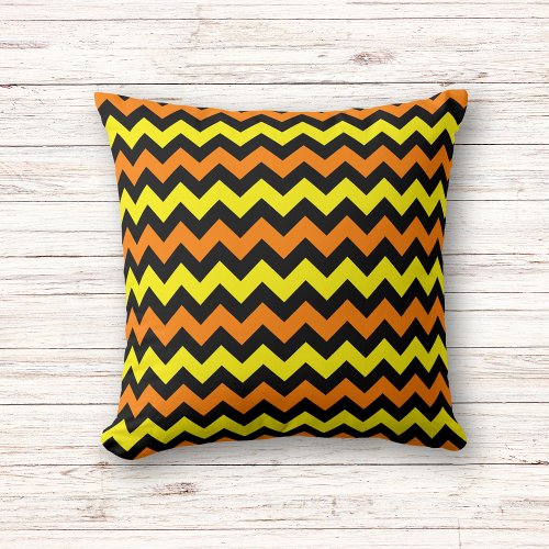 Halloween Chevron Pattern Throw Pillow