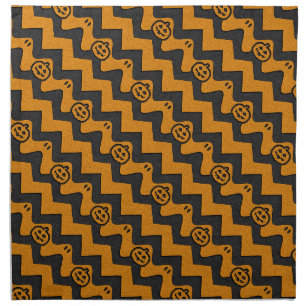 Halloween Chevron Pattern with Ghosts and Pumpkins Cloth Napkin
