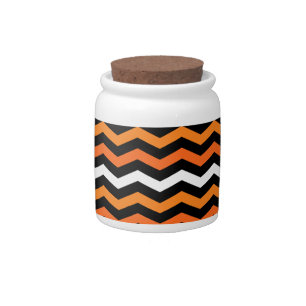 Halloween Chevron Stripe Candy Jar