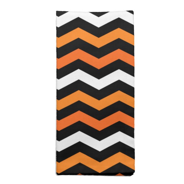 Halloween Chevron Stripe Cloth Napkin (Folded)