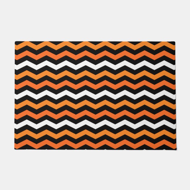 Halloween Chevron Stripe Doormat (Front)