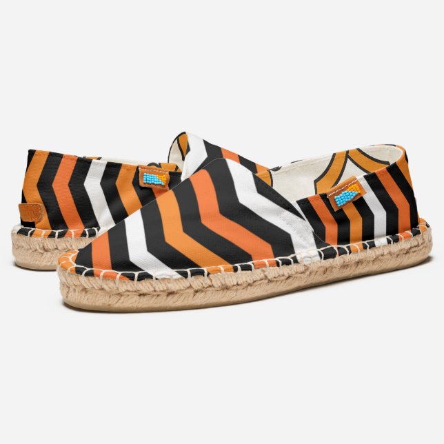Halloween Chevron Stripe Espadrilles (Angled)