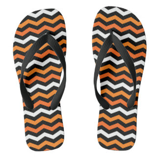Halloween Chevron Stripe Flip Flops