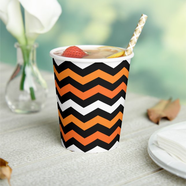 Halloween Chevron Stripe Paper Cups (Insitu)