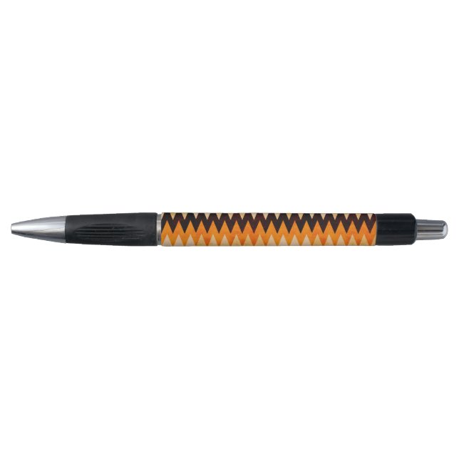 Halloween Chevron Zigzag Pattern – Orange & Black Pen (Front)