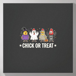 Halloween Chick or Treat Funny Chicken Costume Des Canvas Photo Tile