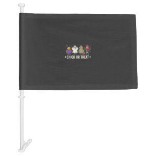 Halloween Chick or Treat Funny Chicken Costume Des Car Flag