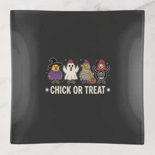 Halloween Chick or Treat Funny Chicken Costume Des Trinket Tray