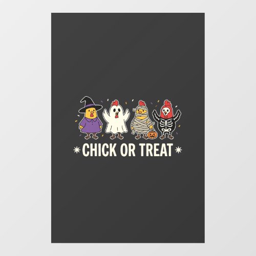Halloween Chick or Treat Funny Chicken Costume Des Window Cling