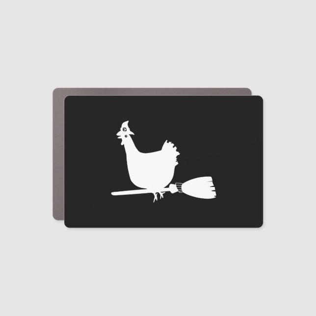 Halloween Chicken Chickens Witch Funny Gift Car Magnet (Front)