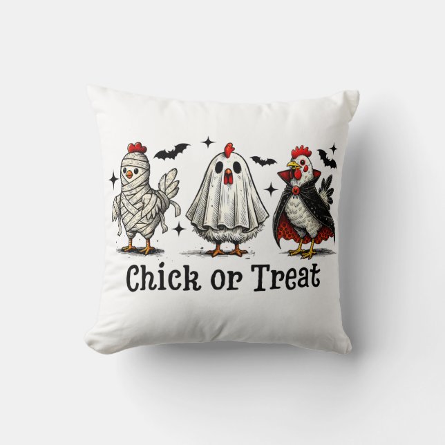 Halloween Chicken Costume Funny Chick Design 🎃👻 Throw Pillow (Front)