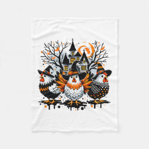 Halloween Chickens Farmer Chicken Girl Fleece Blanket