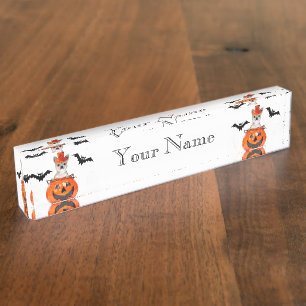 Halloween Chihuahua dog Desk Name Plate