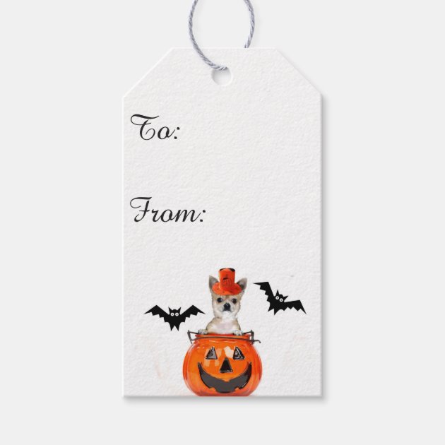 Halloween Chihuahua Dog Gift Tags