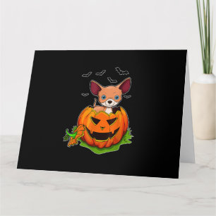 Halloween Chihuahua Dog Lovers Pumpkin Grunge Jack Card