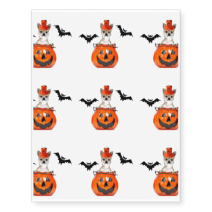 Halloween chihuahua dog temporary tattoos