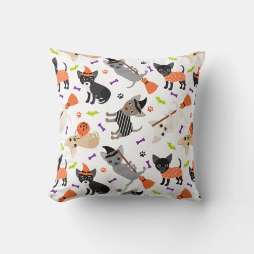 Halloween Chihuahua Throw Pillow