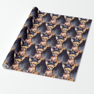 Halloween chihuahua With Pumpkins Scary Wrapping Paper