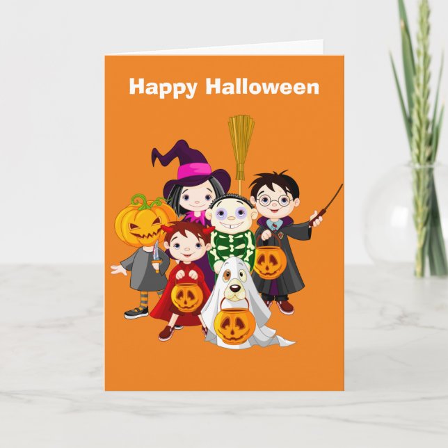 Halloween children trick or treating card (Front)