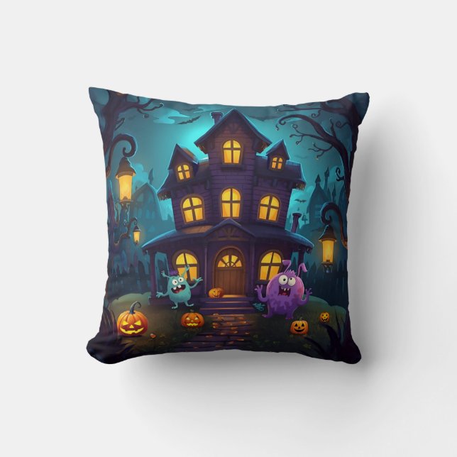 Halloween children's jin throw pillow (Front)