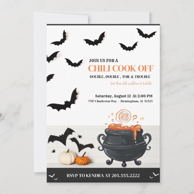 Halloween Chili Cook Off Invitation  (Front)