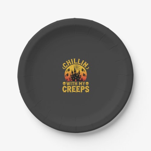 Halloween Chillin With My Creeps Haunted Castle De Paper Plates
