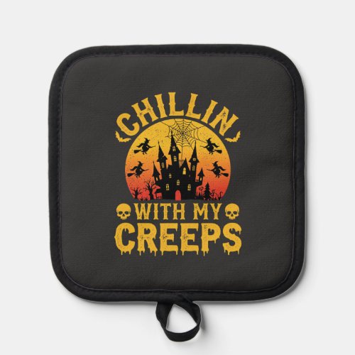 Halloween Chillin With My Creeps Haunted Castle De Pot Holder